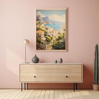 Mediterranean Coastal Townscape Serenity Travel Poster PosterGoat