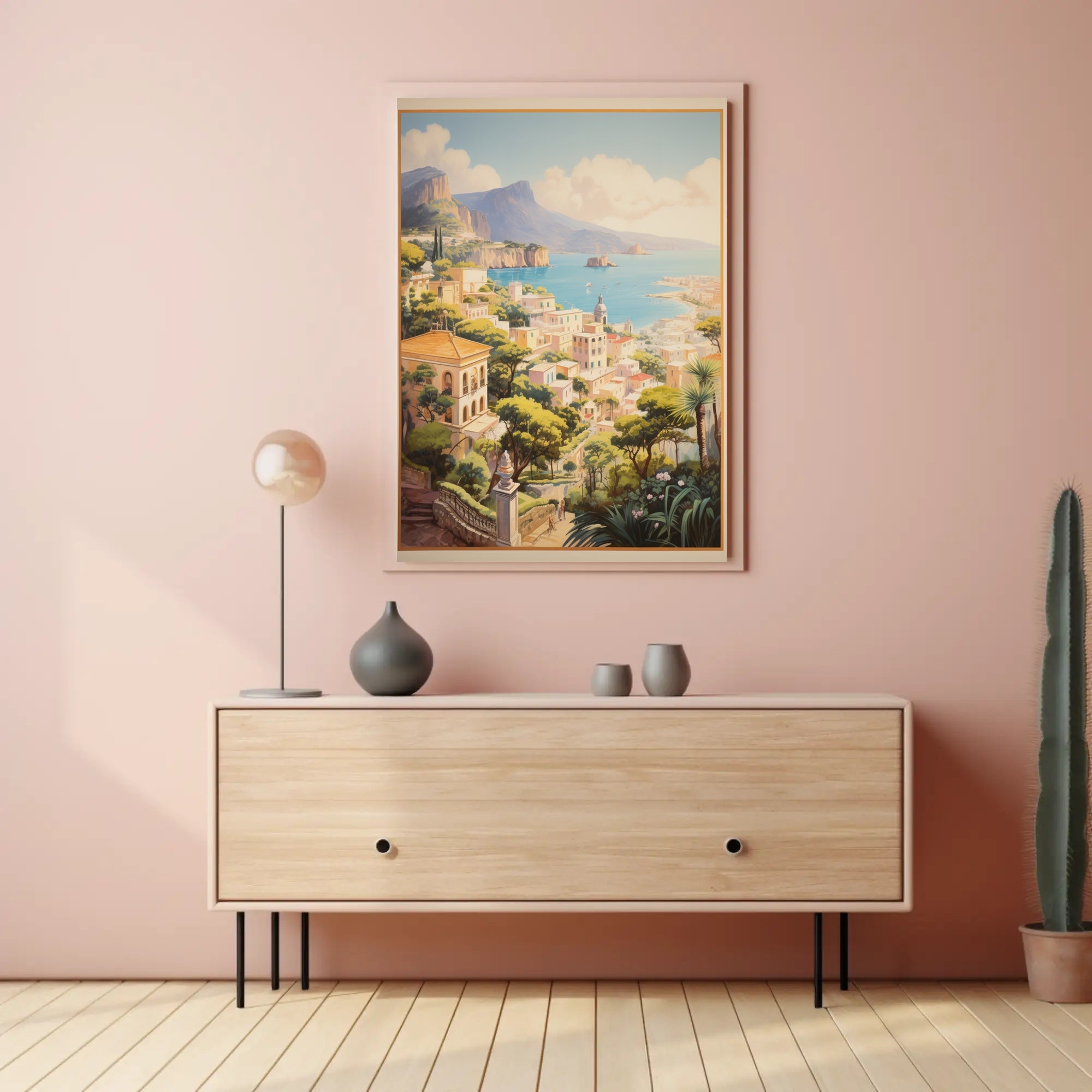 Mediterranean Coastal Townscape Serenity Travel Poster PosterGoat