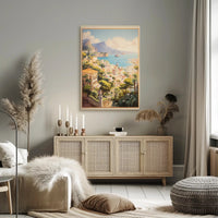 Mediterranean Coastal Townscape Serenity Travel Poster PosterGoat