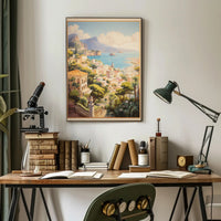 Mediterranean Coastal Townscape Serenity Travel Poster PosterGoat