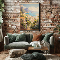 Mediterranean Coastal Townscape Serenity Travel Poster PosterGoat