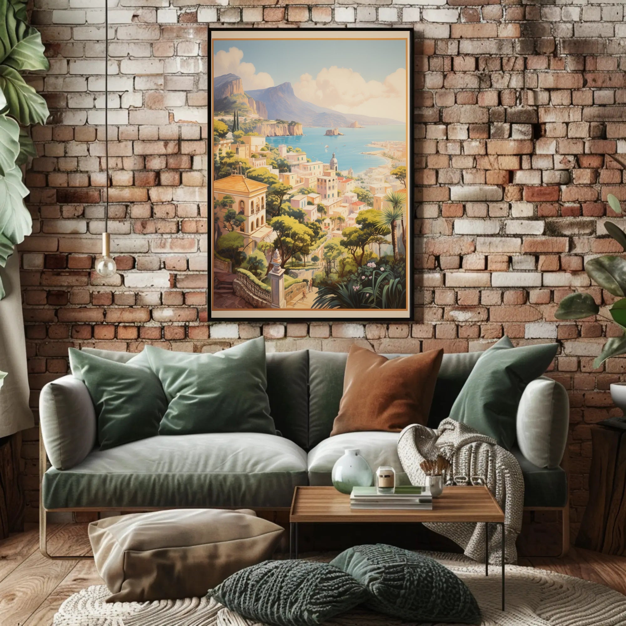 Mediterranean Coastal Townscape Serenity Travel Poster PosterGoat