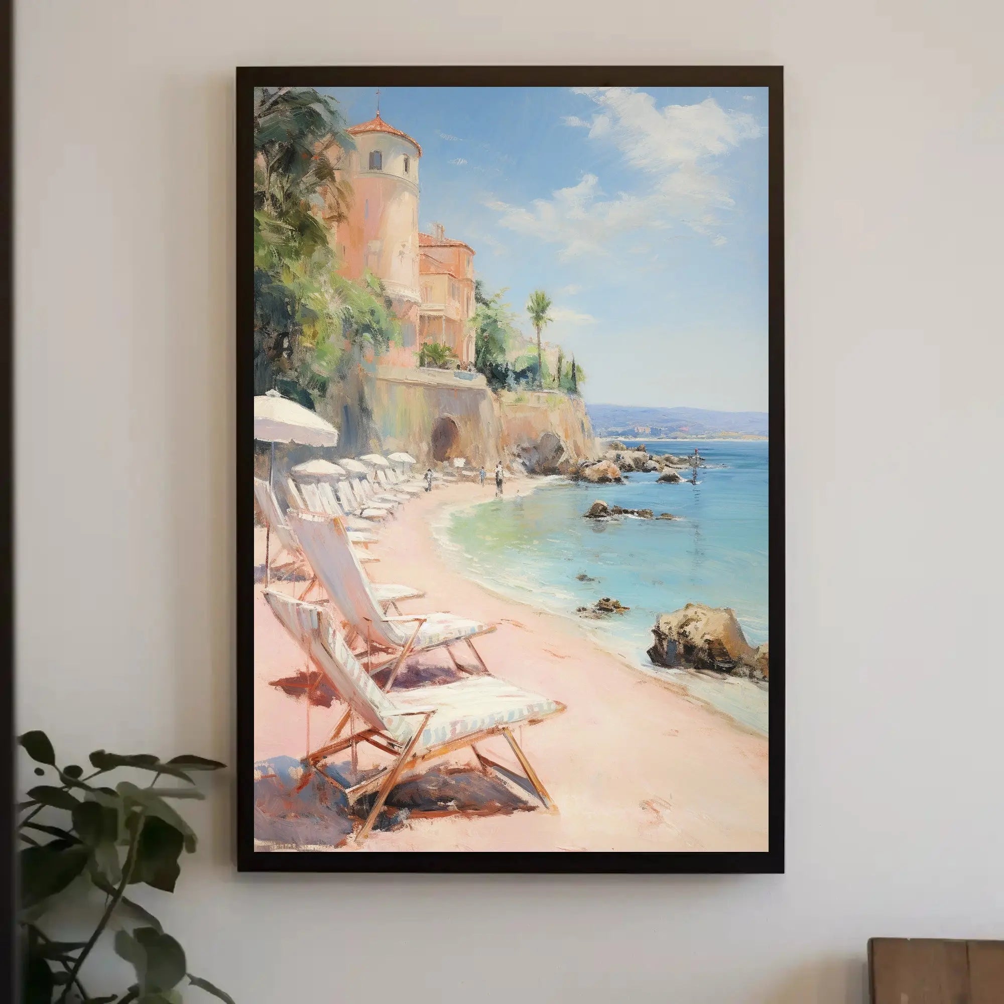 Mediterranean Coastal Tranquility Art Print Travel Poster PosterGoat