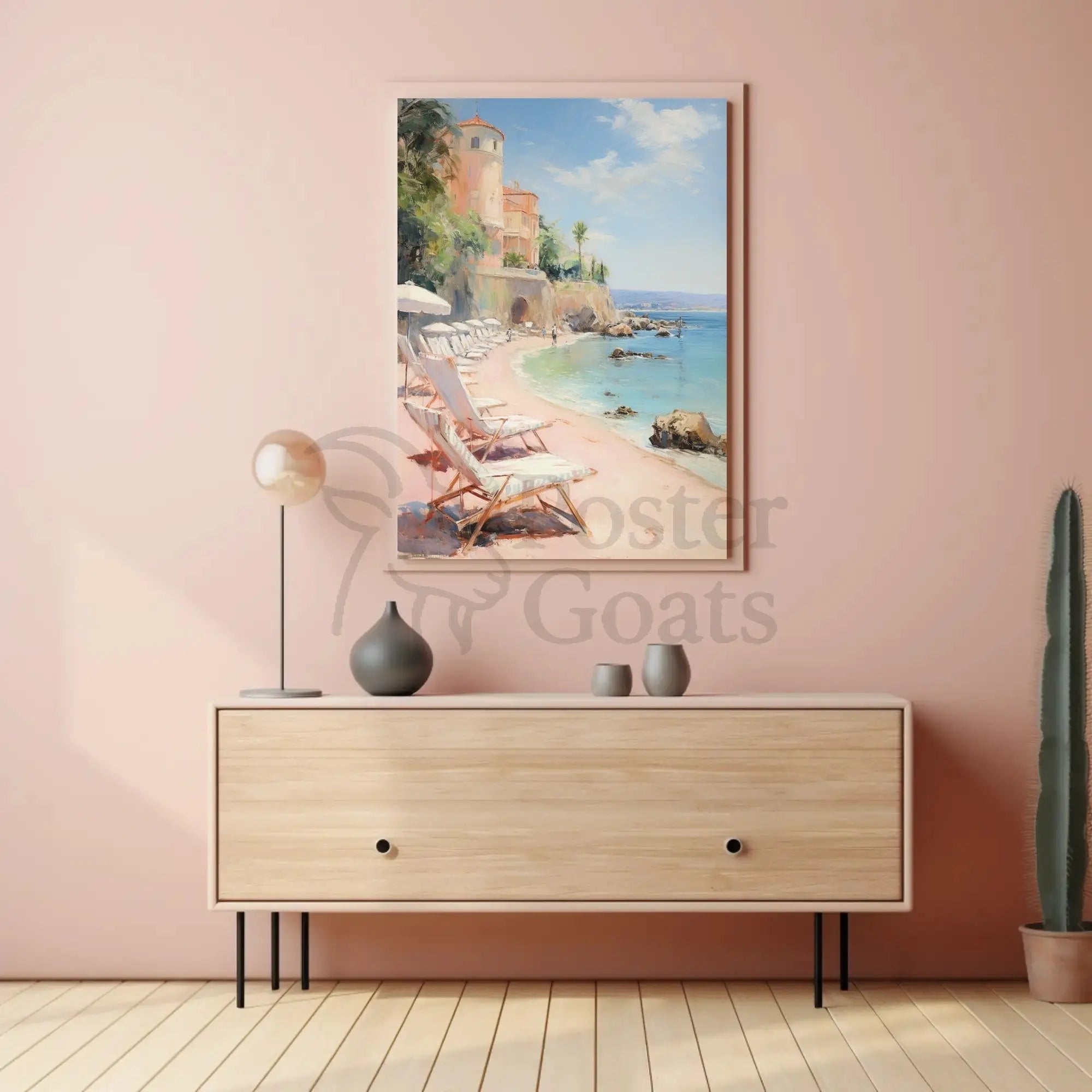 Mediterranean Coastal Tranquility Art Print Travel Poster PosterGoat