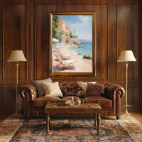 Mediterranean Coastal Tranquility Art Print Travel Poster PosterGoat