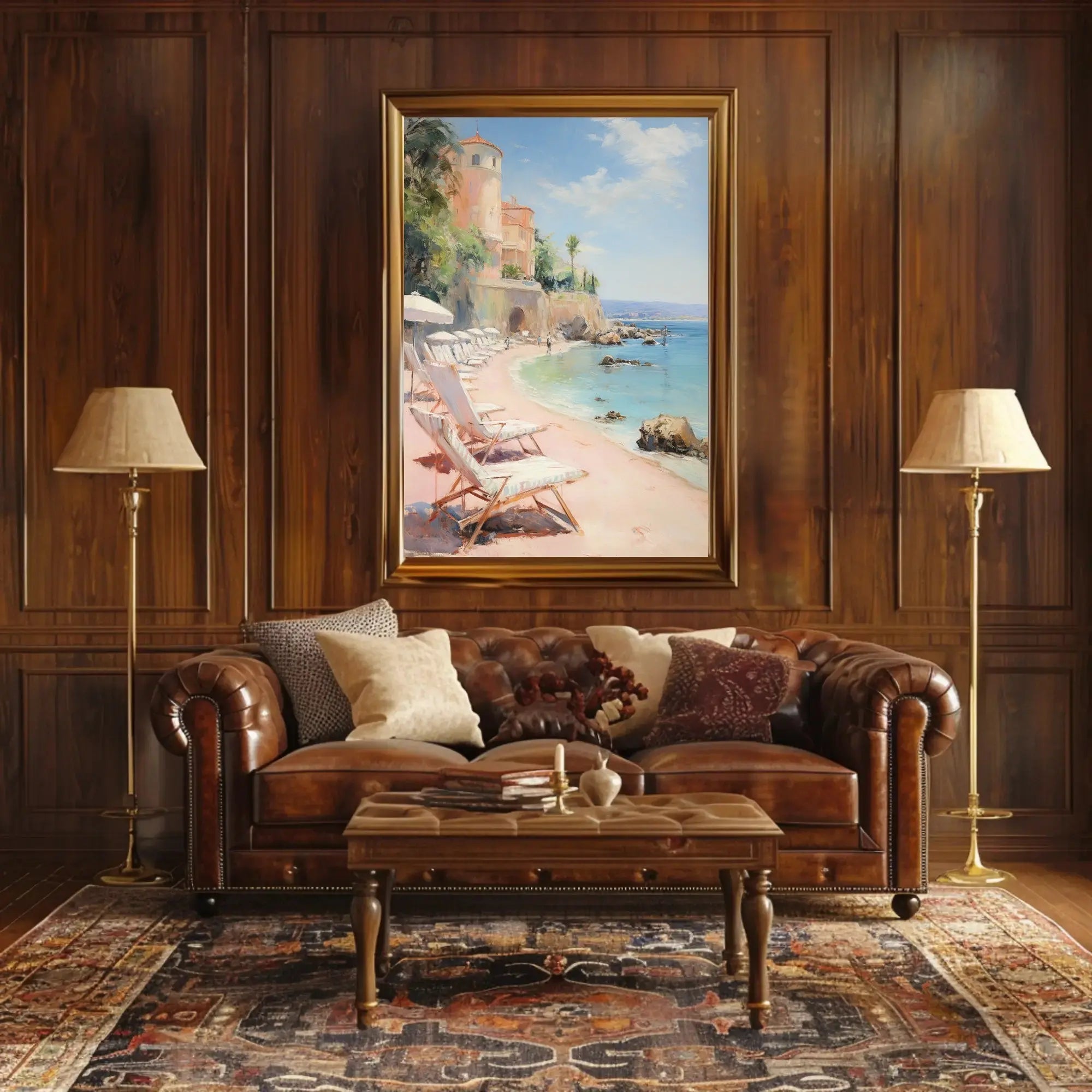 Mediterranean Coastal Tranquility Art Print Travel Poster PosterGoat