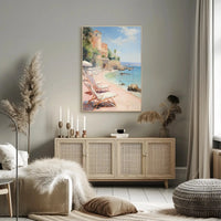 Mediterranean Coastal Tranquility Art Print Travel Poster PosterGoat