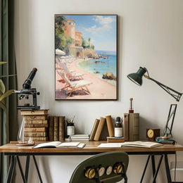 Mediterranean Coastal Tranquility Art Print Travel Poster PosterGoat