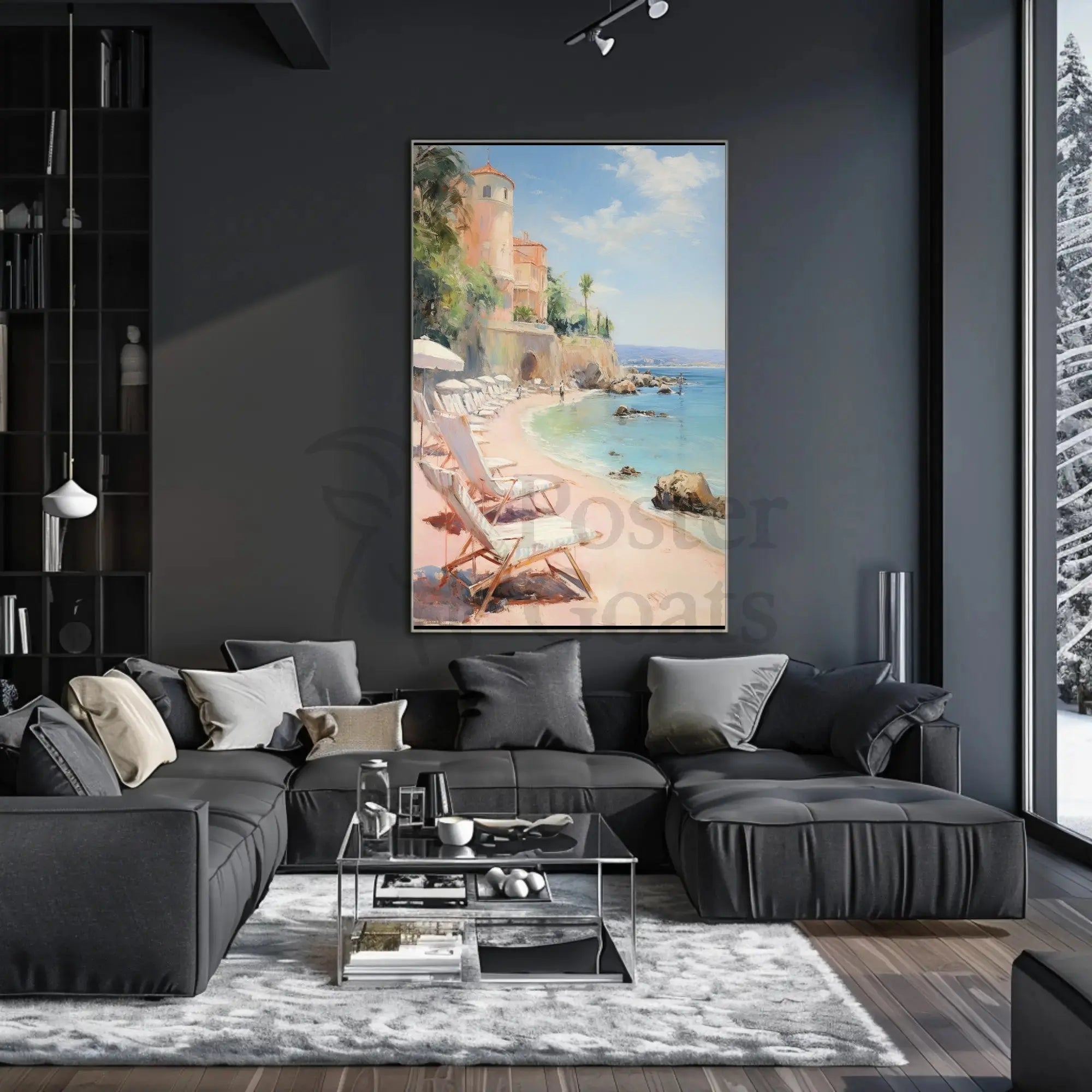 Mediterranean Coastal Tranquility Art Print Travel Poster PosterGoat