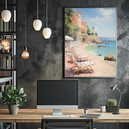 Mediterranean Coastal Tranquility Art Print Travel Poster PosterGoat