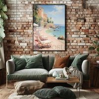 Mediterranean Coastal Tranquility Art Print Travel Poster PosterGoat