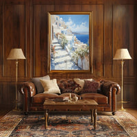 Mediterranean Coastal Village Serenity Travel Poster PosterGoat