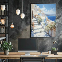 Mediterranean Coastal Village Serenity Travel Poster PosterGoat