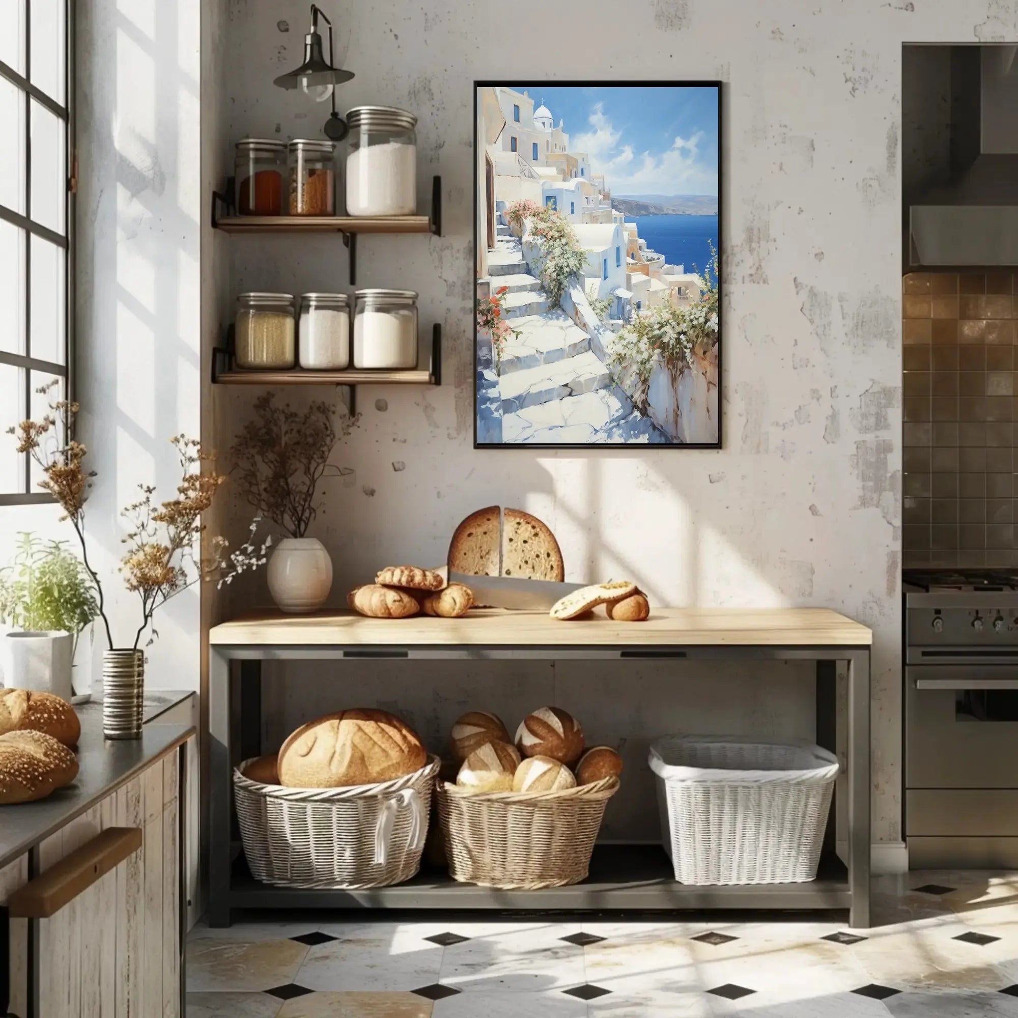 Mediterranean Coastal Village Serenity Travel Poster PosterGoat