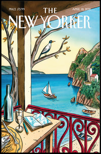 Mediterranean Seaside View Travel Poster PosterGoat