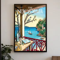Mediterranean Seaside View Travel Poster PosterGoat