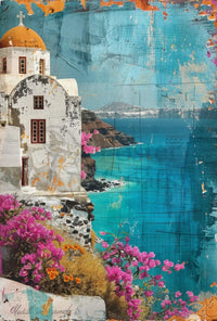 Mediterranean Tranquility Vintage Coastal Scene Travel Poster PosterGoat