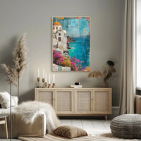 Mediterranean Tranquility Vintage Coastal Scene Travel Poster PosterGoat