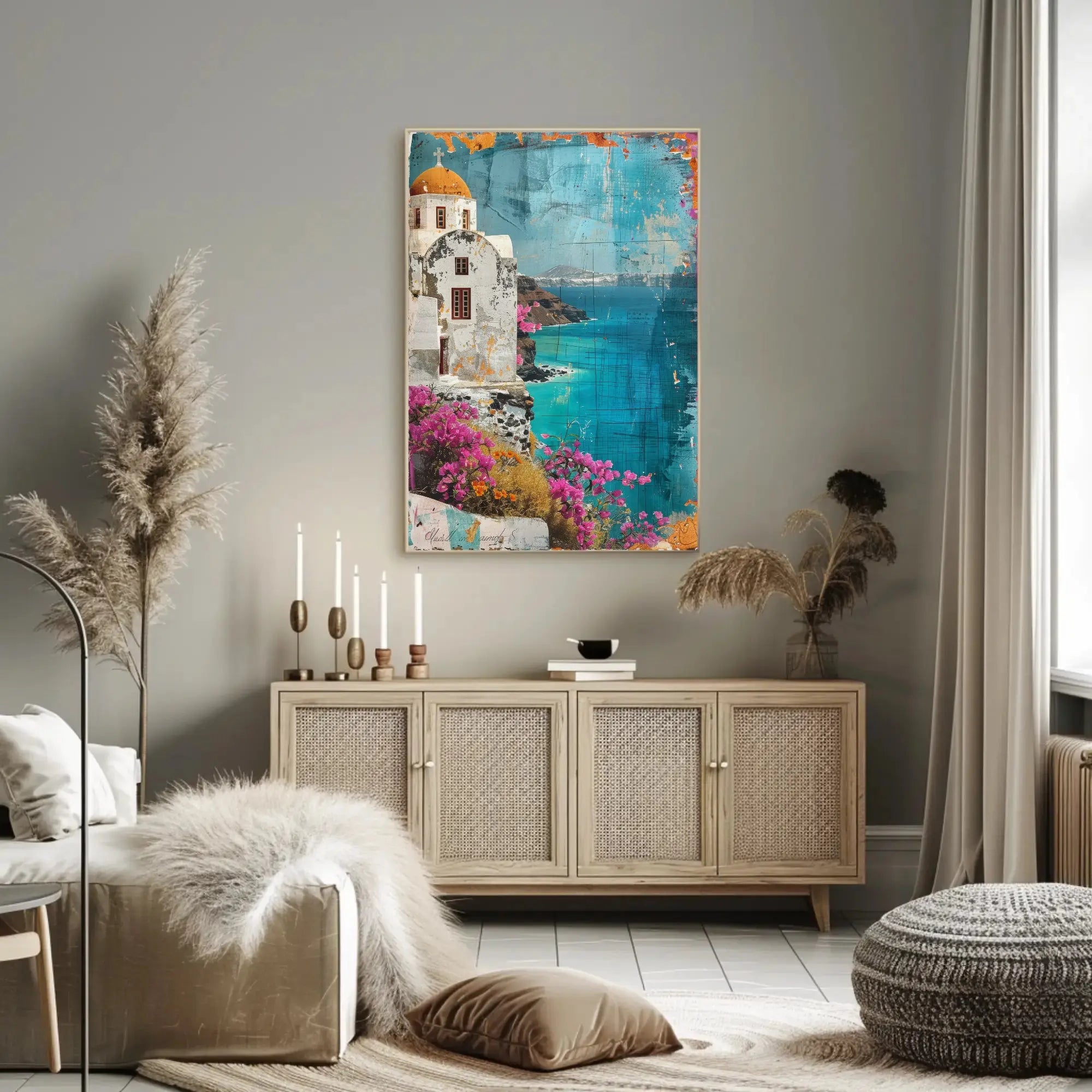 Mediterranean Tranquility Vintage Coastal Scene Travel Poster PosterGoat