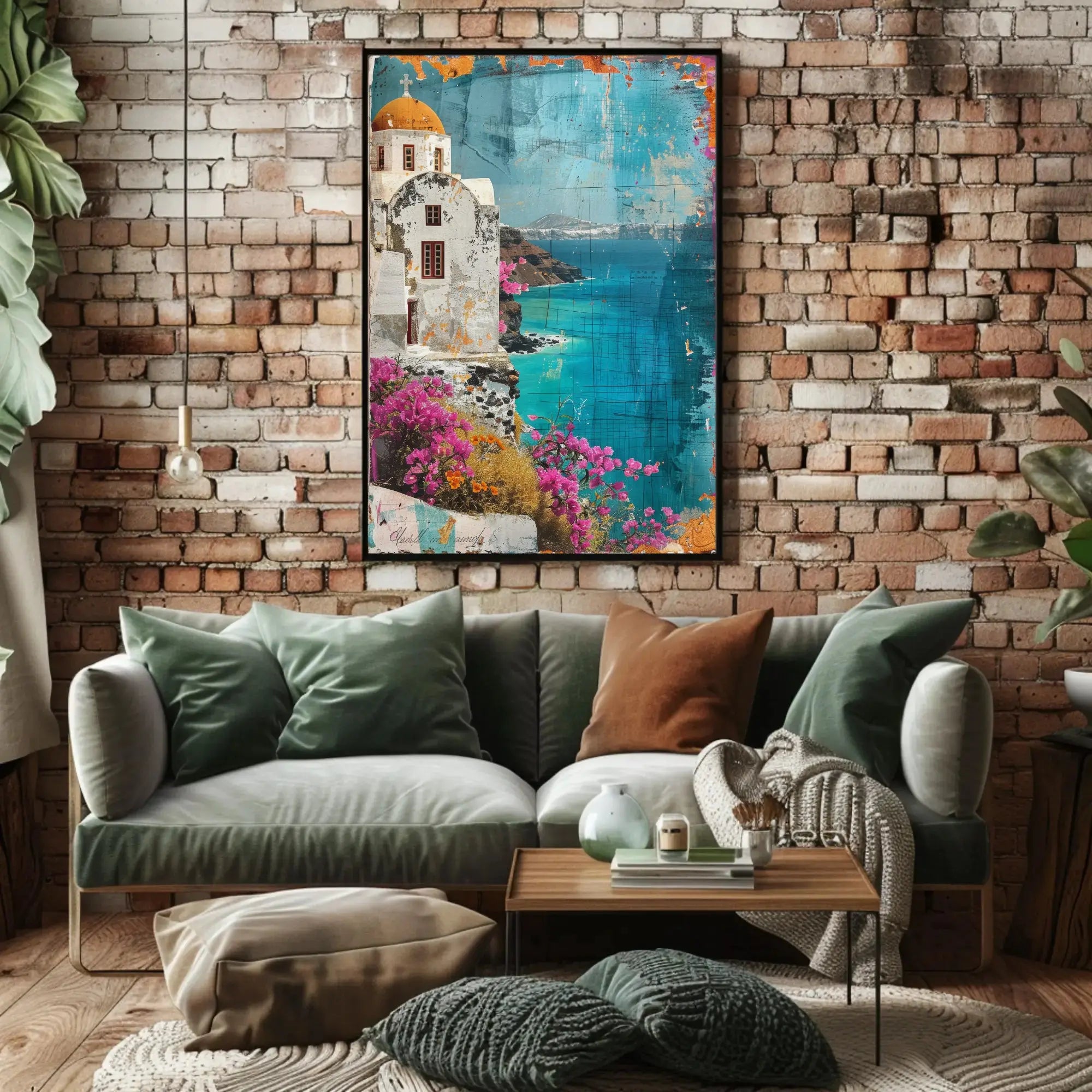 Mediterranean Tranquility Vintage Coastal Scene Travel Poster PosterGoat