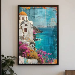 Mediterranean Tranquility Vintage Coastal Scene Travel Poster PosterGoat