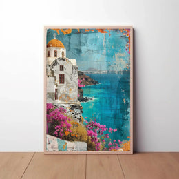 Mediterranean Tranquility Vintage Coastal Scene Travel Poster PosterGoat
