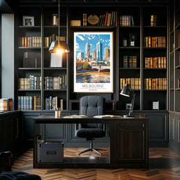 Melbourne Cityscape Vibrant Urban Travel Poster PosterGoat