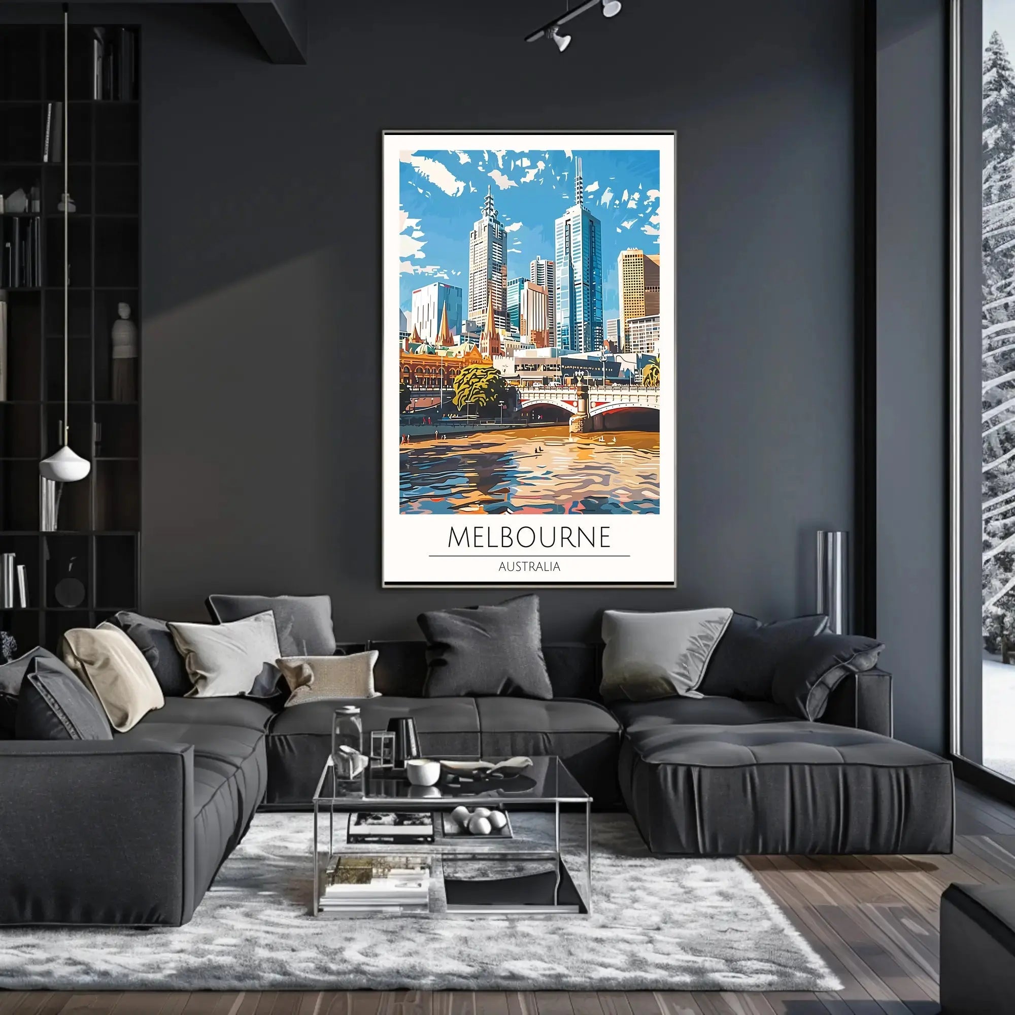 Melbourne Cityscape Vibrant Urban Travel Poster PosterGoat