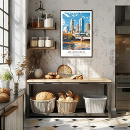Melbourne Cityscape Vibrant Urban Travel Poster PosterGoat