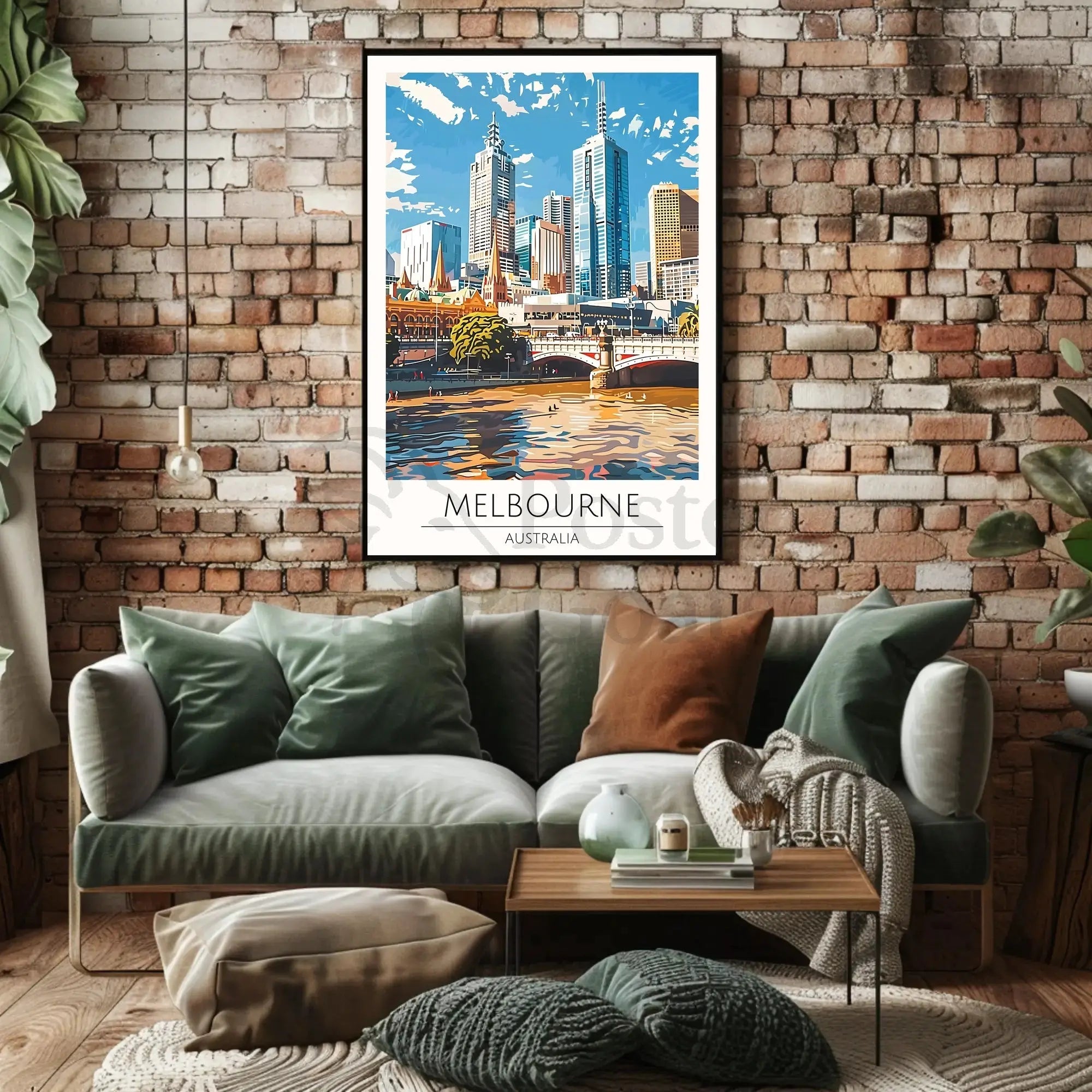 Melbourne Cityscape Vibrant Urban Travel Poster PosterGoat