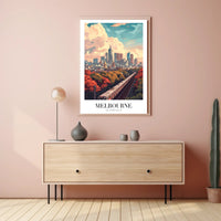 Melbourne Cityscape: Modern Train Journey Urban or Cityscape Poster PosterGoat