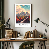 Melbourne Cityscape: Modern Train Journey Urban or Cityscape Poster PosterGoat