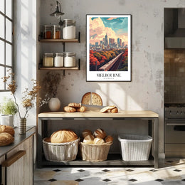 Melbourne Cityscape: Modern Train Journey Urban or Cityscape Poster PosterGoat