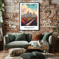 Melbourne Cityscape: Modern Train Journey Urban or Cityscape Poster PosterGoat