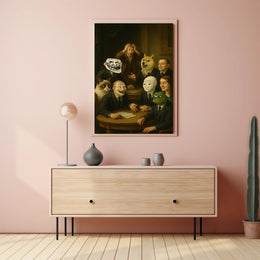 Meme Icons Meeting in Surreal Historical Poster PosterGoat