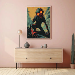 Menacing Creature in Dystopian Setting Futuristic Sci-Fi Poster PosterGoat