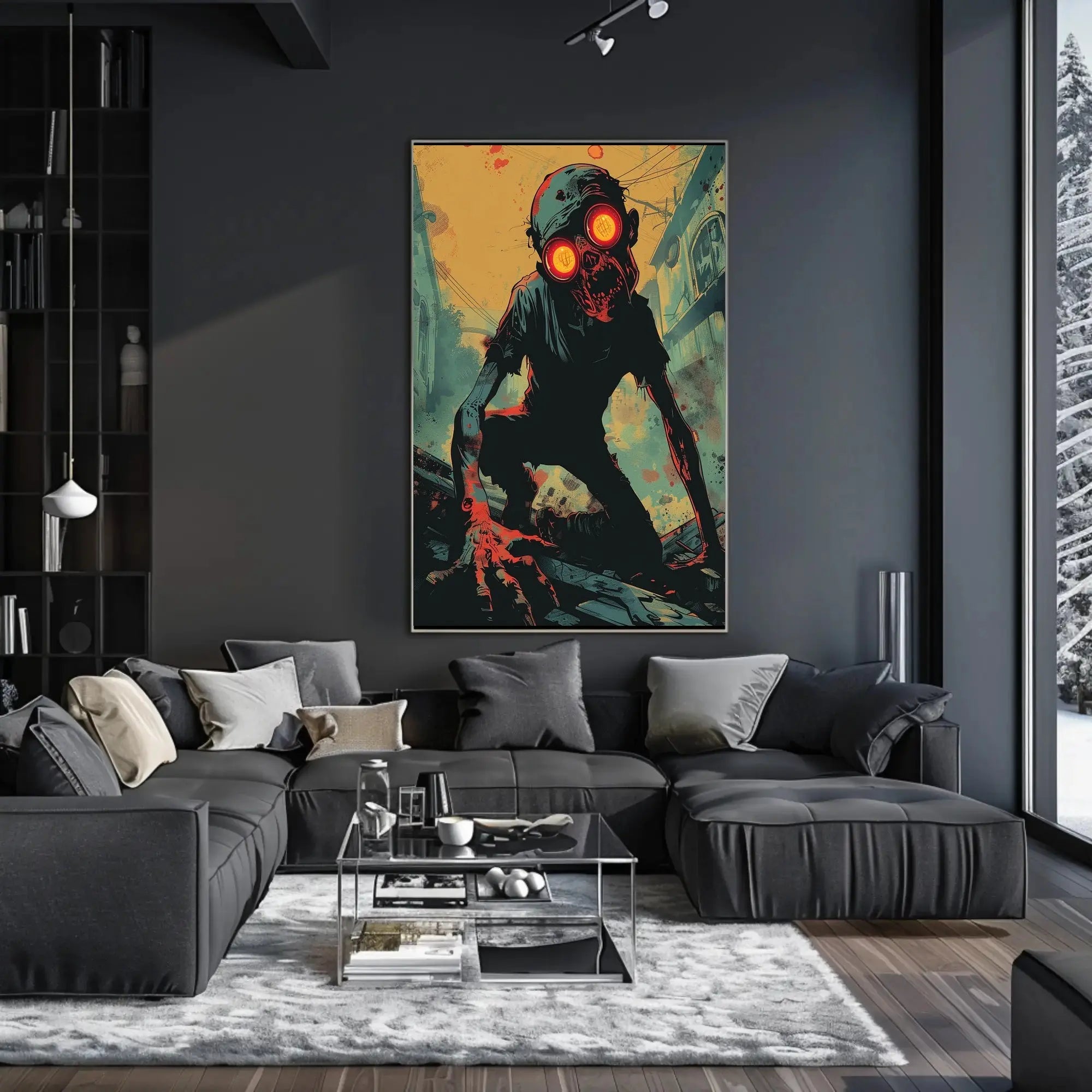 Menacing Creature in Dystopian Setting Futuristic Sci-Fi Poster PosterGoat