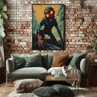 Menacing Creature in Dystopian Setting Futuristic Sci-Fi Poster PosterGoat