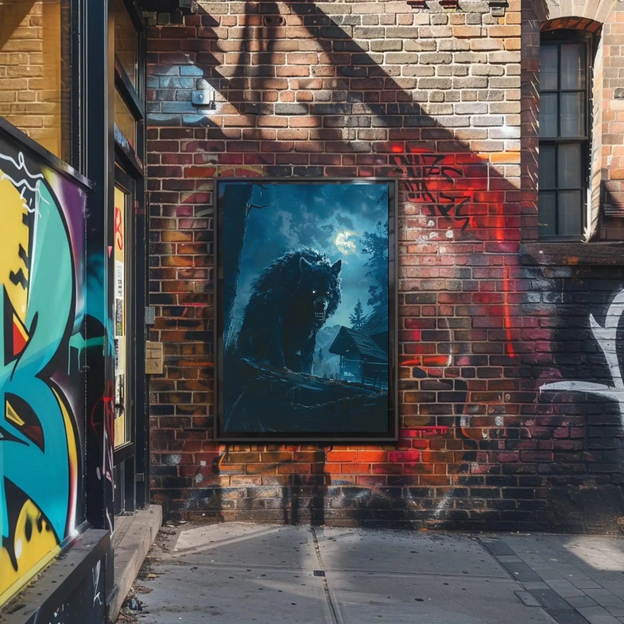 Menacing Werewolf in Forest Atmospheric Artistic Pop Culture Poster PosterGoat