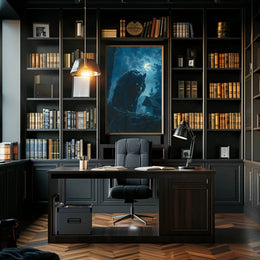 Menacing Werewolf in Forest Atmospheric Artistic Pop Culture Poster PosterGoat