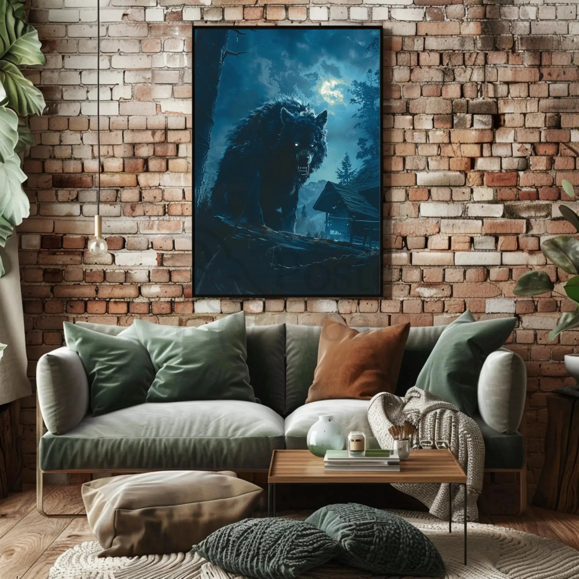 Menacing Werewolf in Forest Atmospheric Artistic Pop Culture Poster PosterGoat