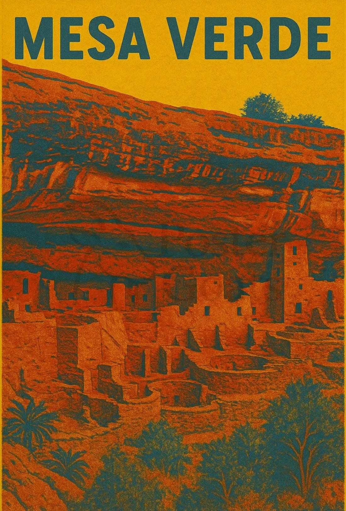 Mesa Verde Adventure Vintage Travel Poster PosterGoat