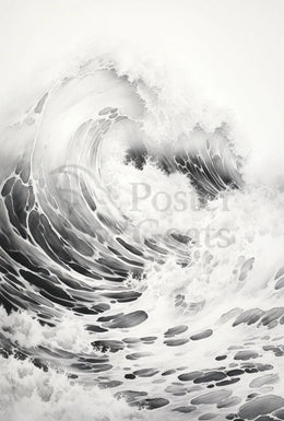 Mesmerizing Ocean Wave Art Piece Cultural Poster PosterGoat