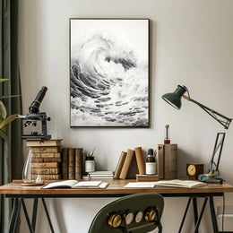Mesmerizing Ocean Wave Art Piece Cultural Poster PosterGoat