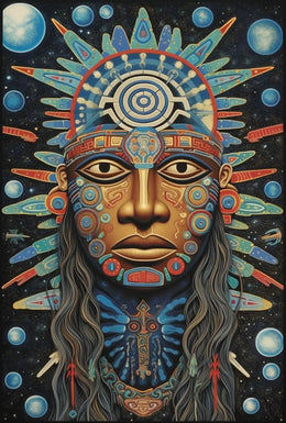 Mesoamerican Myth Meets Futuristic Sci-Fi Poster PosterGoat