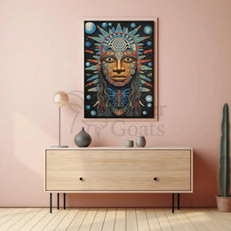 Mesoamerican Myth Meets Futuristic Sci-Fi Poster PosterGoat
