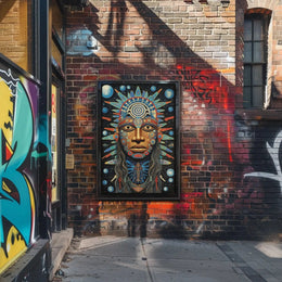 Mesoamerican Myth Meets Futuristic Sci-Fi Poster PosterGoat