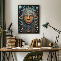 Mesoamerican Myth Meets Futuristic Sci-Fi Poster PosterGoat