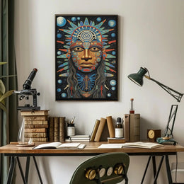 Mesoamerican Myth Meets Futuristic Sci-Fi Poster PosterGoat