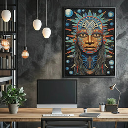 Mesoamerican Myth Meets Futuristic Sci-Fi Poster PosterGoat